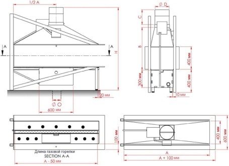 Газовая топка VERO-DESIGN Nippon NI G2 H3