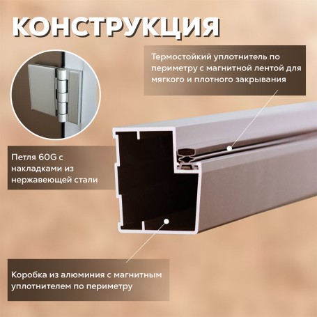 Дверь для хаммам АРТА Престиж 60G Серая матовая, 2100х900 мм.