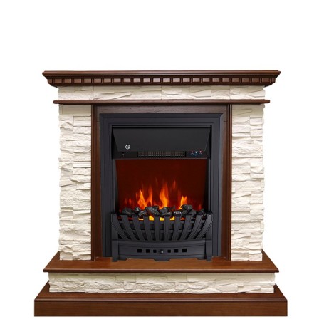 Royal Flame Каминокомплект Calgary - Дуб / Сланец белый с очагом Aspen Black