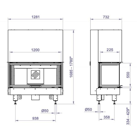 Каминная топка 3VFD 1200B (Stav)