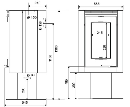 Печь HANOOK LIFT 01, черный (Supra)
