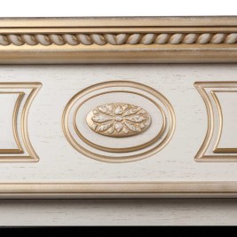 Портал каминный из МДФ RealFlame Siena 60 белый дуб с золотой патиной , под очаг Saphir 60