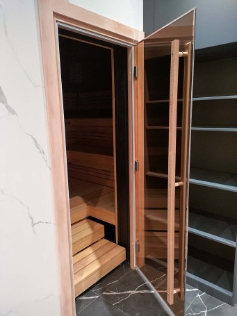 Дверь для хамам DoorWood 90х210 Престиж, стекло сатин