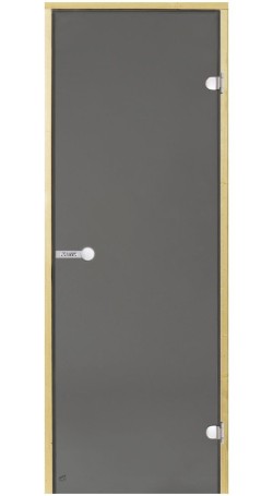 Стеклянная дверь для сауны Harvia STG 80x210, стекло серое, коробка сосна