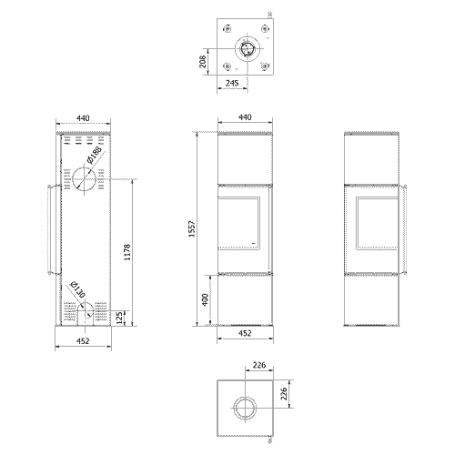 Печь Kratki PRO REN/M/L (Белая футеровка)