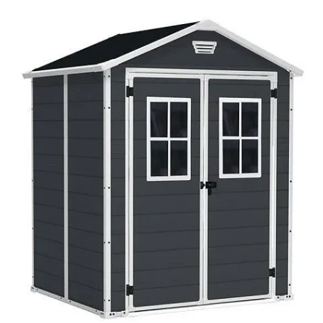 Пластиковый сарай Keter Manor 6*5 DD с окнами серый