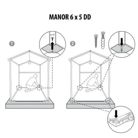 Пластиковый сарай Keter Manor 6*5 DD с окнами серый