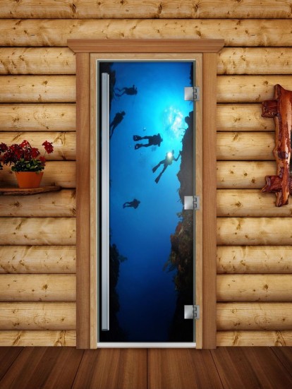 Дверь для сауны DoorWood Престиж А069 с фотопечатью, 70х190, коробка ольха