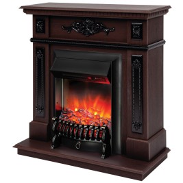 Электрокамин RealFlame Lilian DN орех с очагом Fobos Lux Black RC