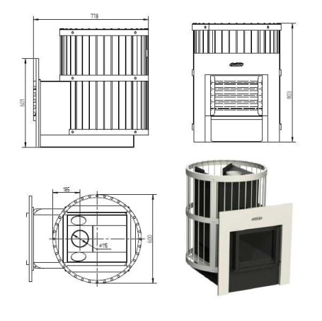 Печь Grill’D Leo 240 window grey