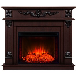 Электрокамин RealFlame Philadelphia 25,5/26 DN орех с очагом Evrika 25,5 LED