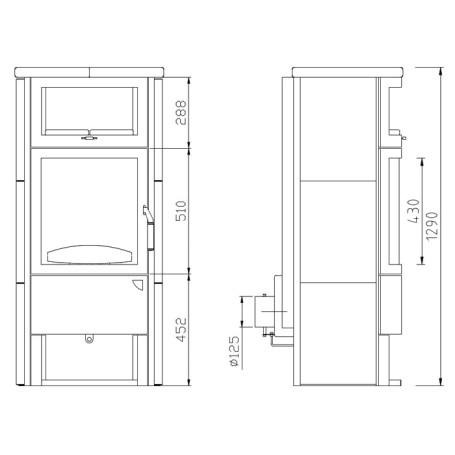 Печь 77 GT ECOPlus, stone 252, черная рамка (Hark)