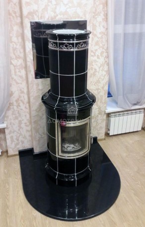 Печь BELLA NOCHE 2 ECOplus, schwarz-gl, рамка хром, верх.подкл. (Hark)