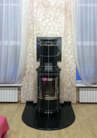 Печь BELLA NOCHE 2 ECOplus, schwarz-gl, рамка хром, верх.подкл. (Hark)