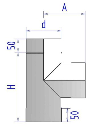 Тройник 1ТР90 AISI 321 (0.8 мм) D 300 90°