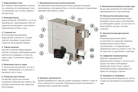 Парогенератор для хамама Steamtec TOLO KEY - 7.5 кВт