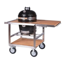 Керамический гриль Monolith Le Chef Black PRO 2.0 со столом из тика Buggy