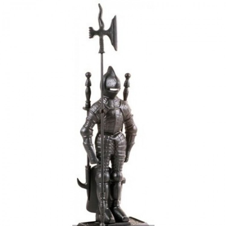 Набор каминный D50011ВК - Рыцарь (4 предмета, 79см, черный), на подставке