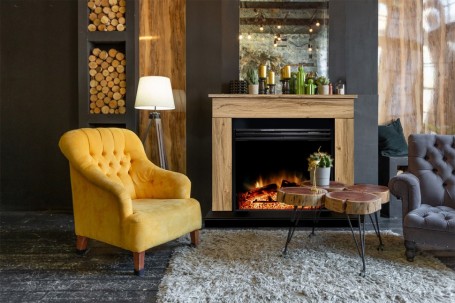Каминокомплект Bergen (Разборный) - Темная олива (Ширина 900 мм) с очагом Majestic FX M Brass