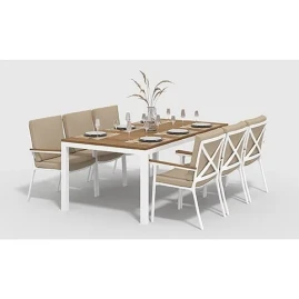 Обеденная группа Gardenini Bella белый бежевый XL