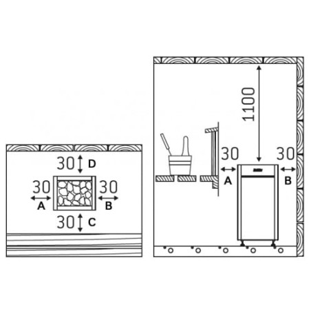 Электрическая печь Harvia Virta HL90 Steel, без пульта