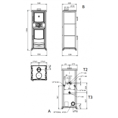 Печь La NORDICA La Nordica TERMOROSELLA PLUS  FORNO  DSA 4,0 PETRA (в камне) с водяным контуром