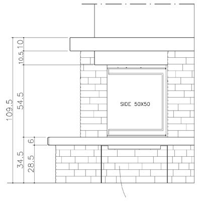 Облицовка TOPAZIO + топка SIDE PLUS 50X50 N (EdilKamin)