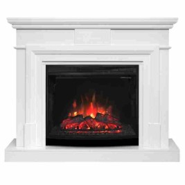 Электрокамин RealFlame Marco 25,5/26 WT белый с очагом Evrika 25,5 LED