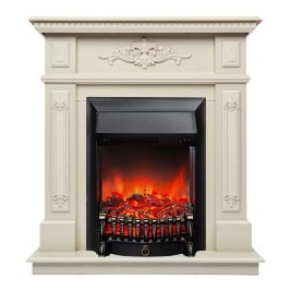 Электрокамин RealFlame Lilian WT жемчуг с очагом Fobos Lux Black