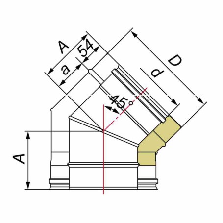 Отвод 45° D200/300, AISI 321, 0,8 мм/304 (Вулкан)