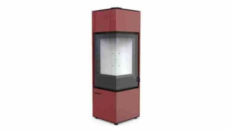 Печь DEFRO HOME QUADROOM LONG, 9,3кВт, красная сталь