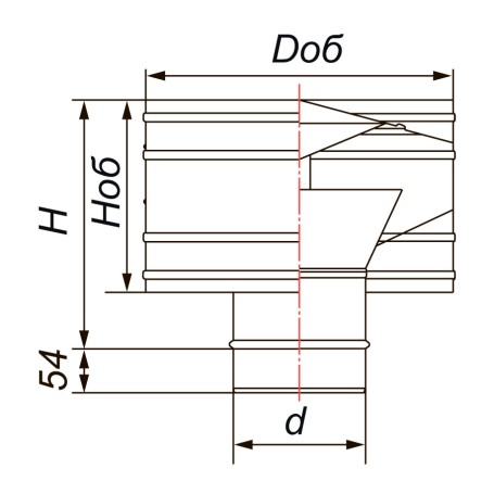 Дефлектор D104, AISI 304 (Вулкан)