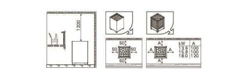 Печь Harvia Modulo Combi MD180SA Black (Закрытые боковые части)