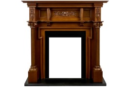 Каминокомплект Oxford - Орех с очагом Fobos FX Brass