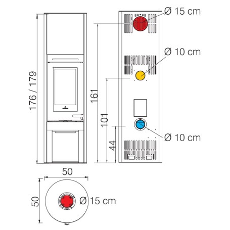 Печь TALLY 8 UP S GRIGIO (EdilKamin)
