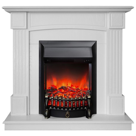 Электрокамин RealFlame Andrea WT фактурный белый с очагом Fobos Lux Black