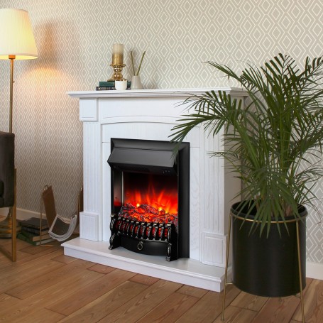 Электрокамин RealFlame Andrea WT фактурный белый с очагом Fobos Lux Black
