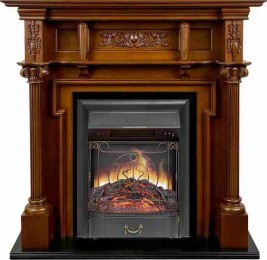 Каминокомплект Oxford - Орех с очагом Majestic FX Black