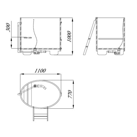 Купель Blumenberg из камбалы 110 х 77 комплектация 7 (чертеж 110/7)