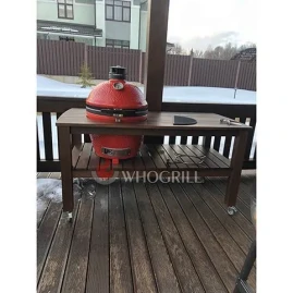 Керамический гриль Kamado Joe Classic II со столом из дуба