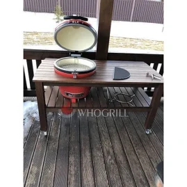 Керамический гриль Kamado Joe Classic II со столом из дуба