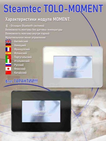 Парогенератор для сауны и хамама Steamtec TOLO MOMENT-90, 9 кВт, Black