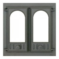 401 SVT каминная дверца со стеклом(двухстворчатая)