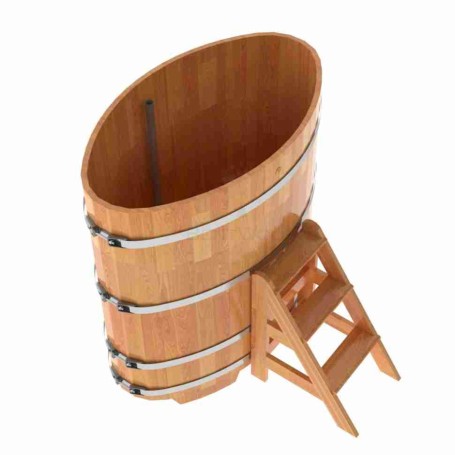 Купель овальная Bentwood из сращенных ламелей натуральной лиственницы 0,80 х 1,42 х 1,4 м